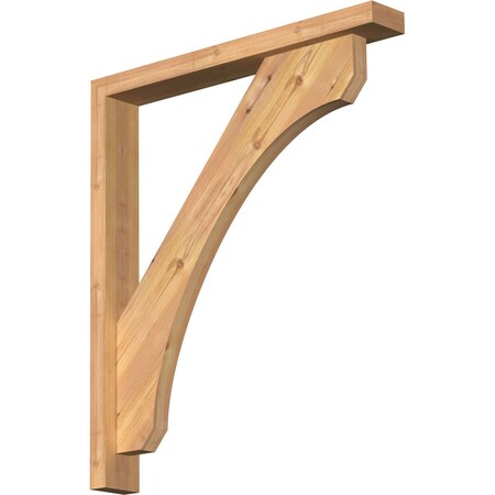 Ekena Millwork Legacy Block Smooth Bracket w/ Offset Brace, Western Red Cedar, 3 1/2"W x 26"D x 30"H BKT0402X26X30LEC05SWR